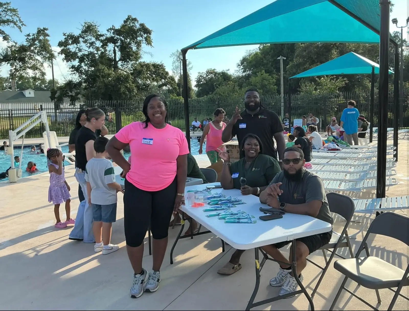 Families receiving backpacks and school supplies at the first annual gReady Bags Back-to-School Drive, July 2026
